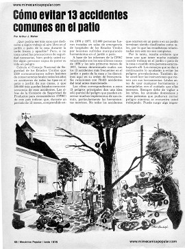 Cómo evitar 13 accidentes comunes en el patio - Junio 1978