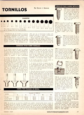 Cómo Seleccionar y Usar Tornillos - Enero 1969