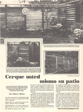 Cerque usted mismo su patio - Junio 1980