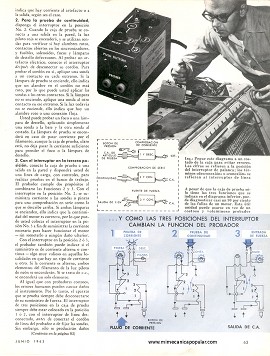 Práctico probador de motores y aparatos eléctricos - Junio 1963