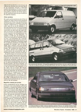 Ford: modelos 1986 - Diciembre 1985