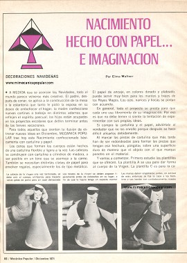Decoraciones navide&ntilde;as: Nacimiento hecho con papel - Diciembre 1971