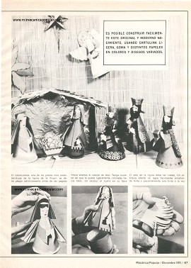 Decoraciones navide&ntilde;as: Nacimiento hecho con papel - Diciembre 1971