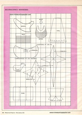 Decoraciones navide&ntilde;as: Nacimiento hecho con papel - Diciembre 1971