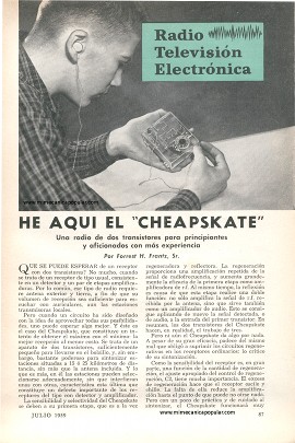 He aquí el Cheapskate - Radio de dos transistores - Julio 1959