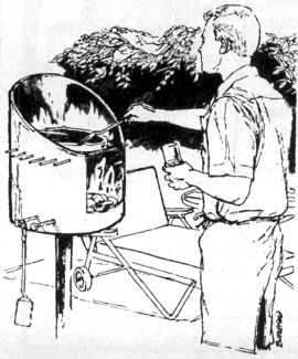 Asador de Carne Giratorio para el Jardín