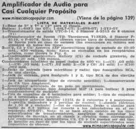 Amplificador de Audio Para Casi Cualquier Prop&oacute;sito - Abril 1952