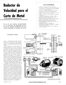 Reductor de Velocidad para el Corte de Metal - Marzo 1966