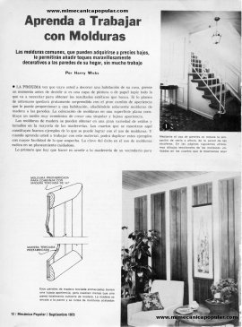 Aprenda a Trabajar con Molduras - Septiembre 1973