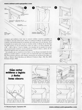 Aprenda a Trabajar con Molduras - Septiembre 1973