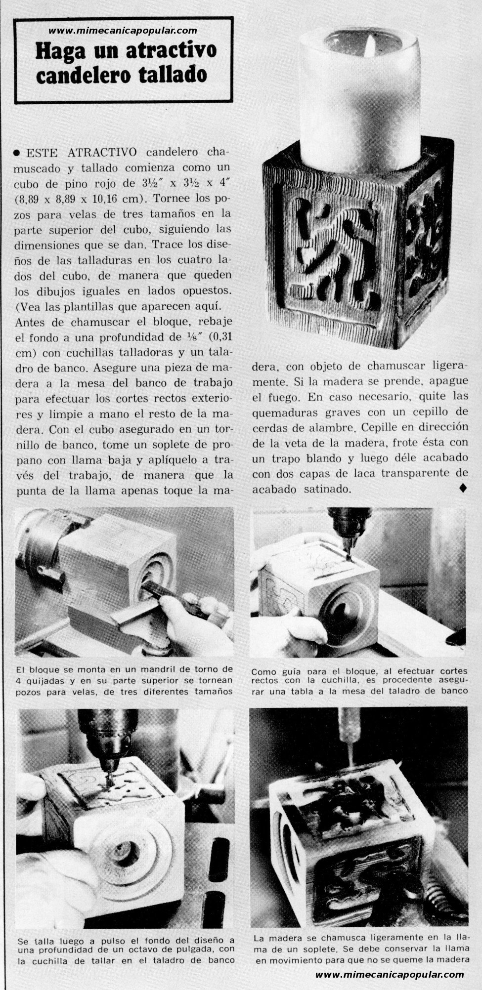 Haga un atractivo candelero tallado - Septiembre 1972
