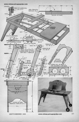 Cocinas y Silla para jard&iacute;n - Septiembre 1954