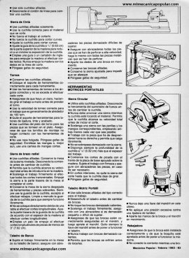 C&oacute;mo evitar accidentes en el taller - Febrero 1983