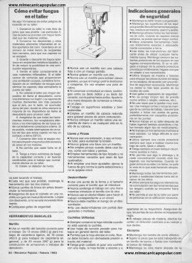 C&oacute;mo evitar accidentes en el taller - Febrero 1983