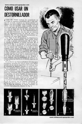 C&oacute;mo Usar Un Destornillador - Diciembre 1959