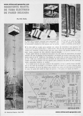 Resistente m&aacute;stil de tubo el&eacute;ctrico de pared delgada - Abril 1973