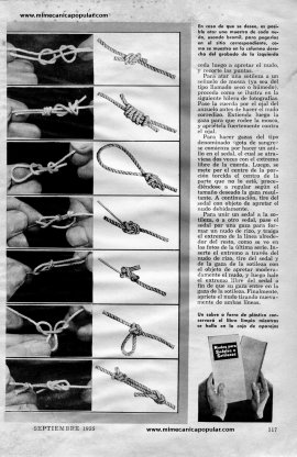 Nudos Usados en la Pesca - Septiembre 1955
