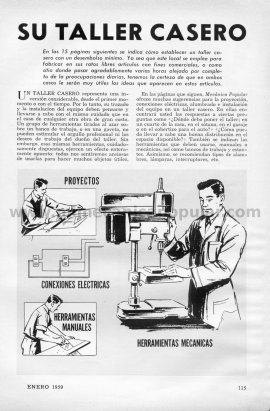 La instalación de un TALLER CASERO - Enero 1959