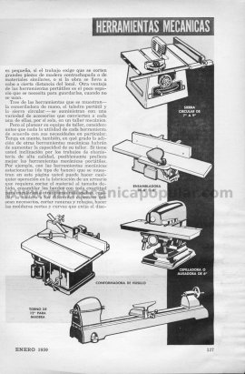 La instalación de un TALLER CASERO - Enero 1959