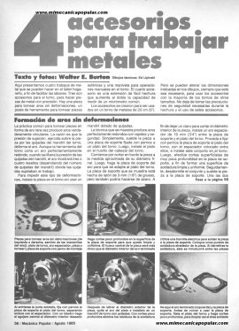 4 accesorios para trabajar metales - Agosto 1985