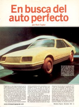 En busca del auto perfecto -Diciembre 1981