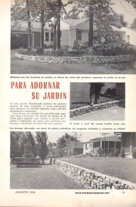 Use Rocas Para Adornar Su Jard&iacute;n - Agosto 1954