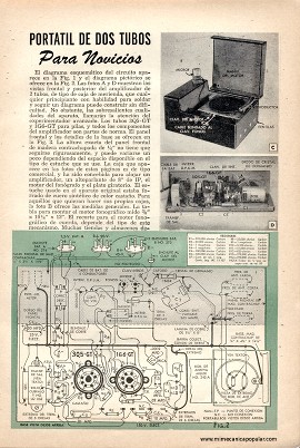 Amplificador de Audio Port&aacute;til de Dos Tubos -Septiembre 1953
