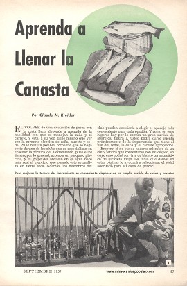Pesca: Aprenda a llenar la canasta - Septiembre 1957