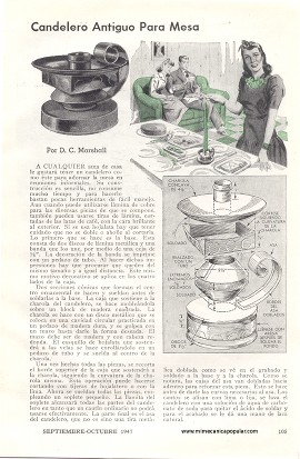 Candelero Antiguo Para Mesa - Septiembre 1947