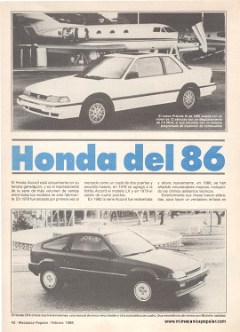 Honda del 86 - Febrero 1986