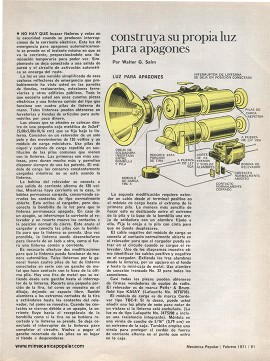 Construya su propia luz para apagones - Febrero 1971
