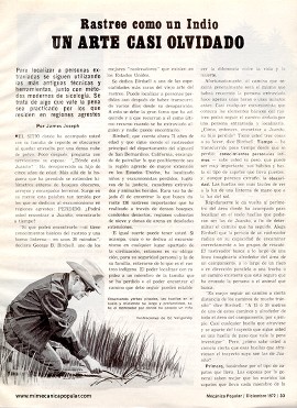 Rastree como un Indio -Un Arte Casi Olvidado - Diciembre 1972