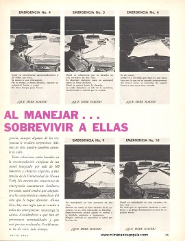 10 emergencias comunes al manejar . . . y como sobrevivir a ellas - Julio 1965