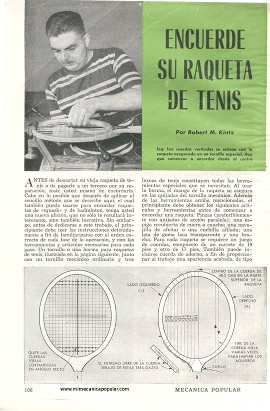 Encuerde Su Raqueta de Tenis - Abril 1952