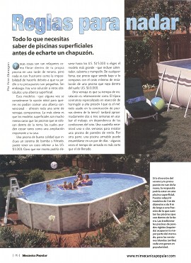 Todo lo que necesitas saber de piscinas superficiales - Julio 2002