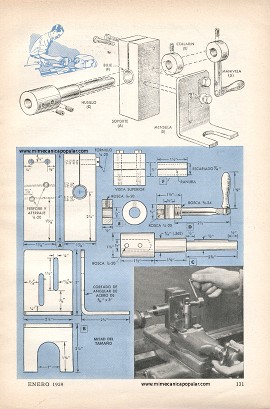 Accesorio Fresador Manual para el Torno Metal - Enero 1958