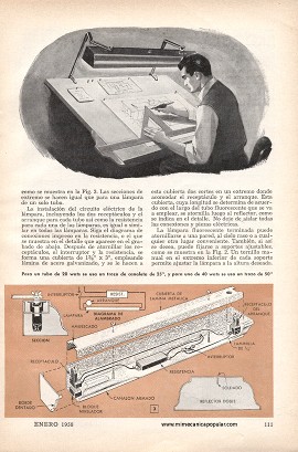 Lámpara Fluorescente Hecha de Canaleta - Enero 1958