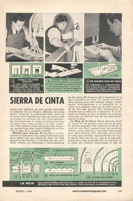 El uso de la sierra de cinta - Abril 1949