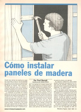 Cómo instalar paneles de madera - Abril 1987