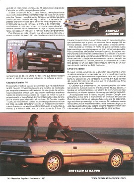 Comparando 8 Convertibles - Septiembre 1987