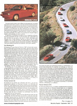 Comparando 8 Convertibles - Septiembre 1987