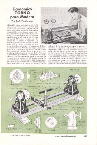 Económico TORNO para Madera - Septiembre 1952