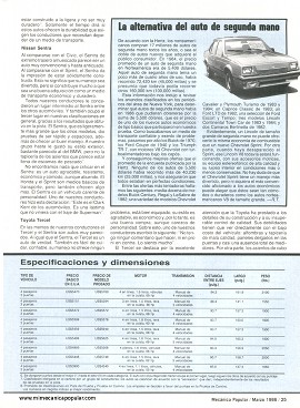 Comparando Autos Económicos - Marzo 1986