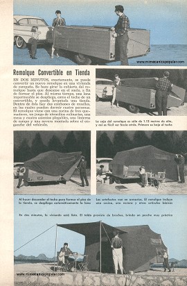 Para el excursionista: Remolque Convertible en Tienda - Julio 1957