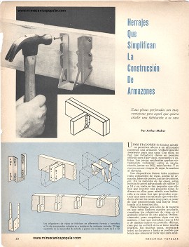 Herrajes que simplifican la construcción de armazones - Noviembre 1964