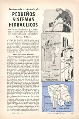 Instalación o arreglo de pequeños sistemas hidráulicos - Octubre 1956