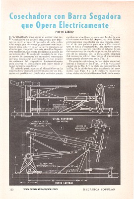 Cosechadora con Barra Segadora que Opera Eléctricamente - Mayo 1950