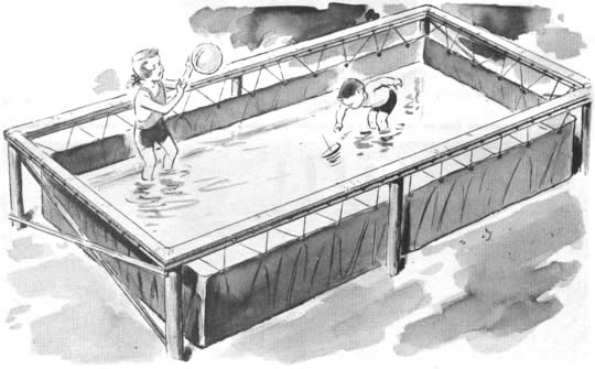 Trampol&iacute;n - Que se pone en el jard&iacute;n y se transforma en una piscina de poco fondo