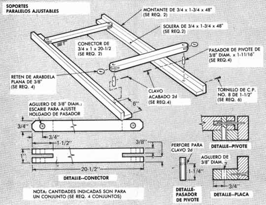 Clic en la imagen para ver más grande y claro - SOPORTES PARALELOS AJUSTABLES