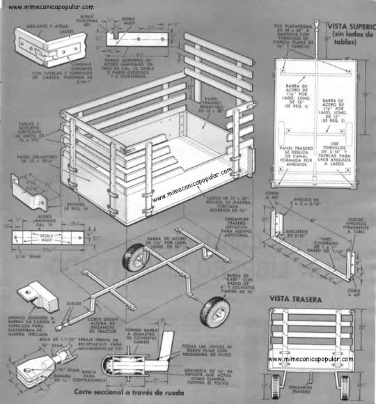 Construya este &Uacute;til Remolque PARA SU TRACTOR DE JARD&Iacute;N